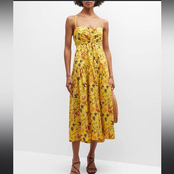 NWT ALC Arit Floral Maxi Dress In Yellow Size 0 - Picture 1 of 16